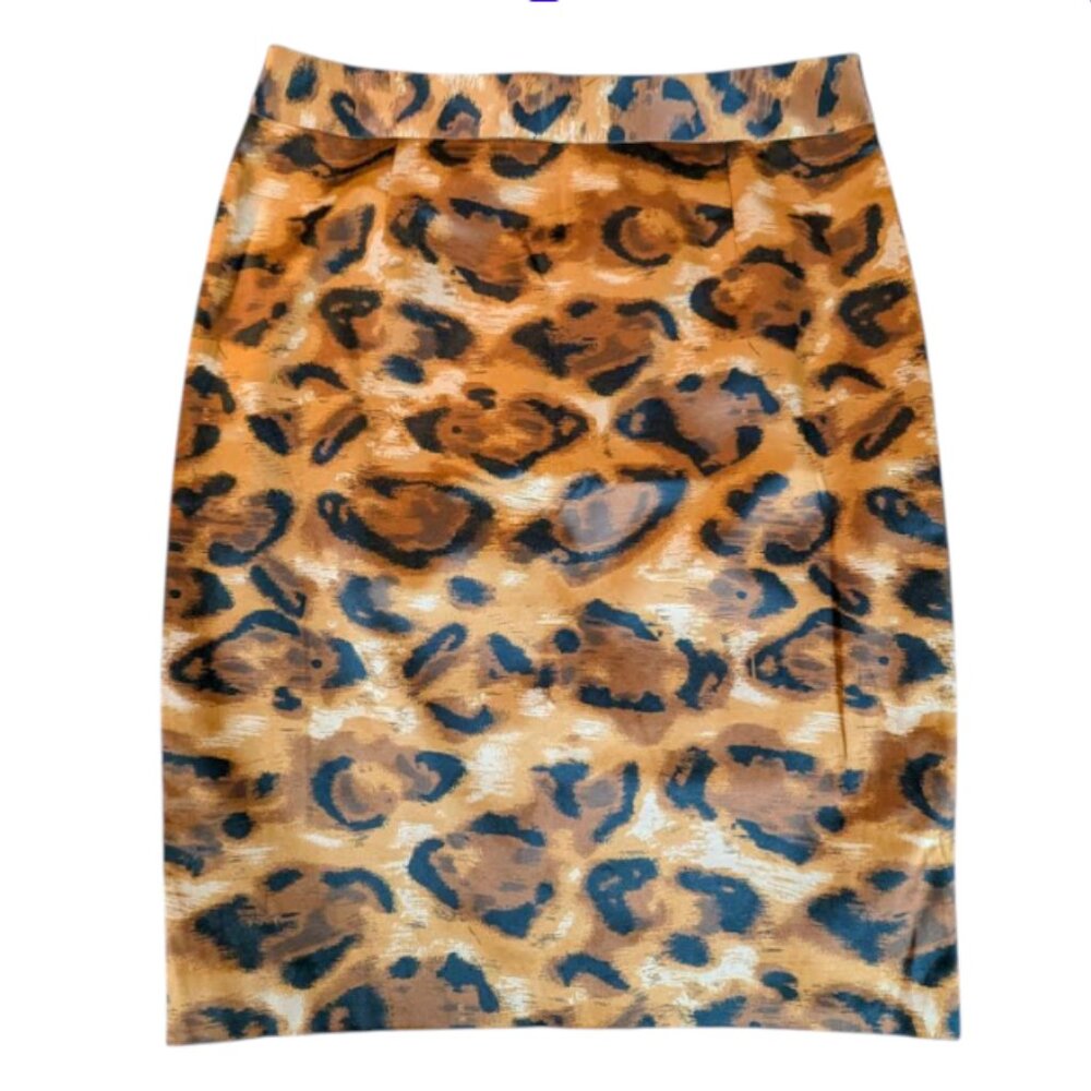 Debbie Shuchat Melanie Lyne Leopard Animal Print Pencil Skirt 12 NWT - Picture 3 of 6